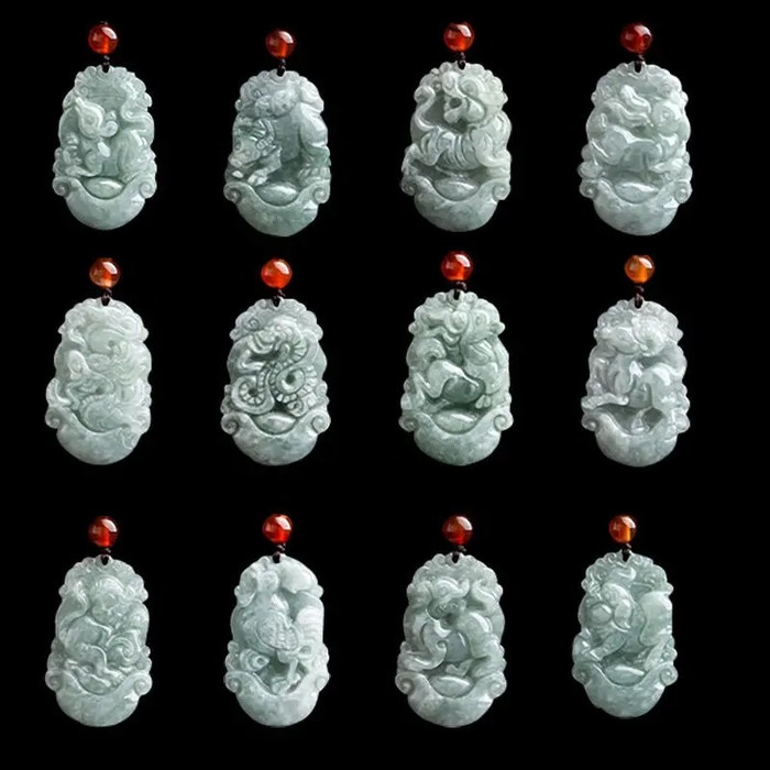 Kalung Giok 12 Shio - Kalung Batu Giok Hijau Shio Keberuntungan Asli