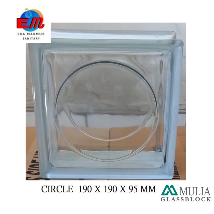 JJyoi- GLASS BLOCK/ GLASSBLOCK/ GLASS BLOK MULIA MAGNA CIRCLE 9.5CM ORIGINAL