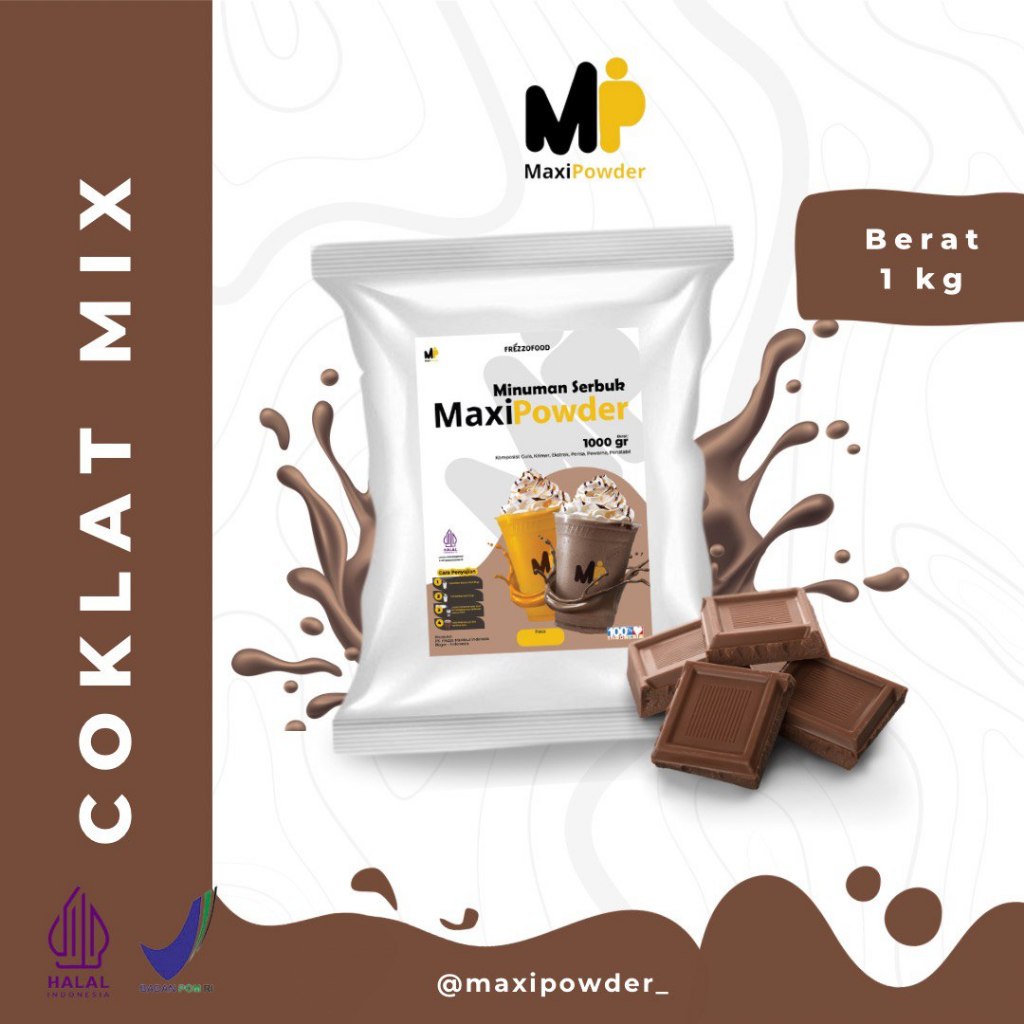 

Bubuk Minuman Rasa Coklat Mix 1kg / Minuman Kekinian Coklat Mix Termurah / Maxipowder