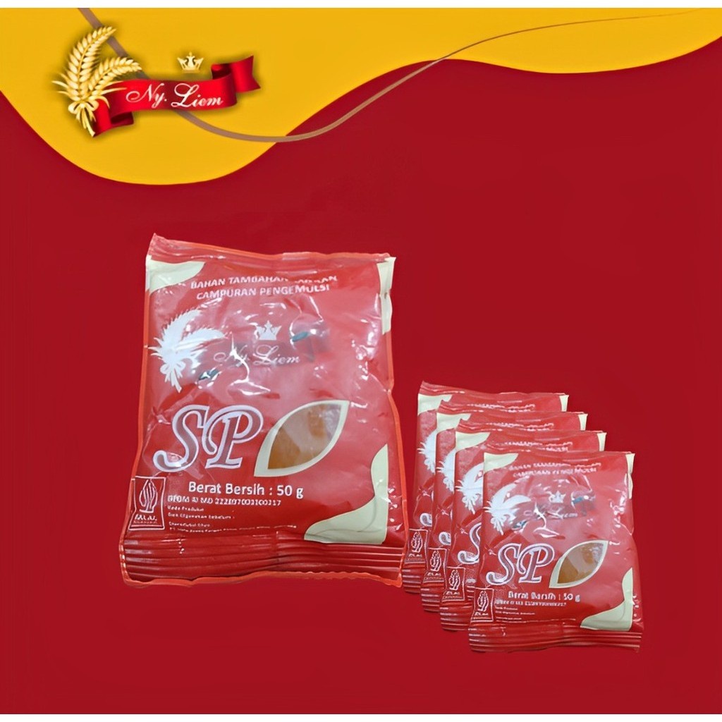 

NY. LIEM SP : cake emulsifier / pengemulsi kue (bahan kue) 5 x 50 gram