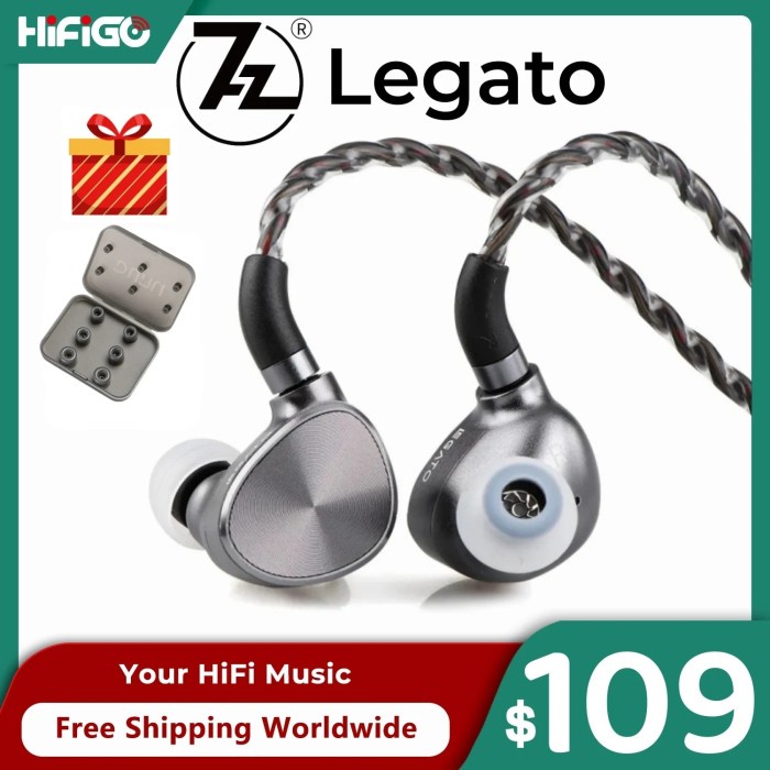 7HZ Legato Dual Dynamic Drivers IEMs In-Ear Monitors Earphones HiFi