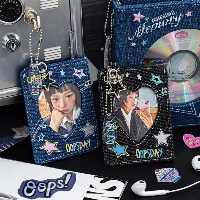 

Fashion And Creativity 3 Inch Jeans Style Photo Card Holder For 3 Inch Photos Cool Girl Card Holder
