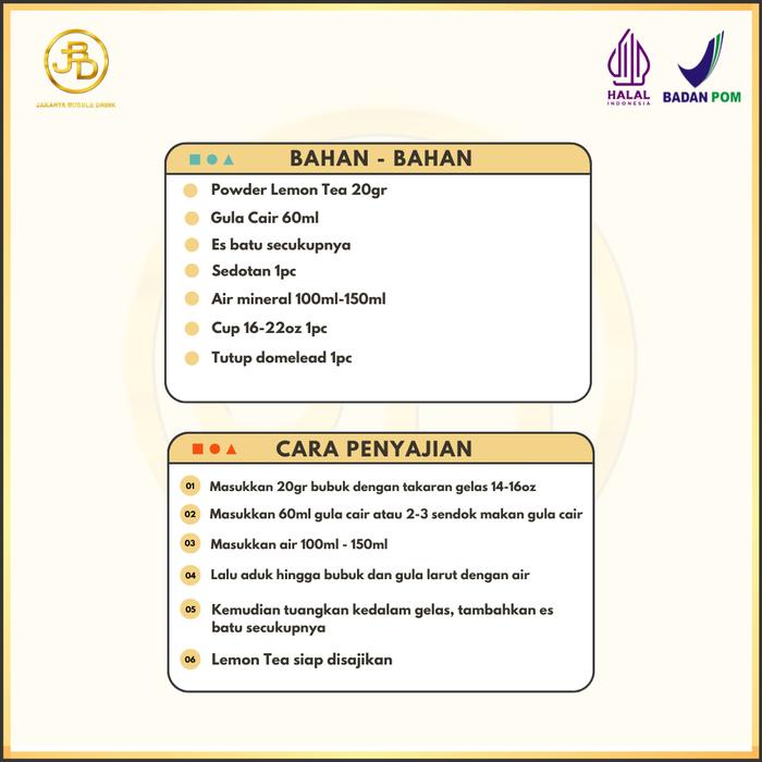 

Bubuk Minuman Premium Rasa Lemon Tea 1Kg Bubble Drink Powder (Air Gula Ice Cappucino Cincau Susu