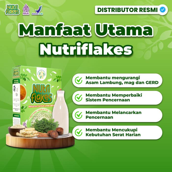 

Nutriflakes Sereal Asam Lambung Terbuat Dari Umbi Garut Bantu Masalah Lambung Isi 280G/Box Original