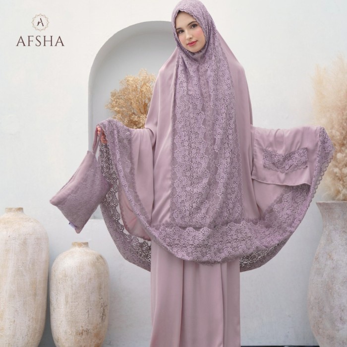 Mukena renda zara silk premium pouch dan sajadah afsha hampers