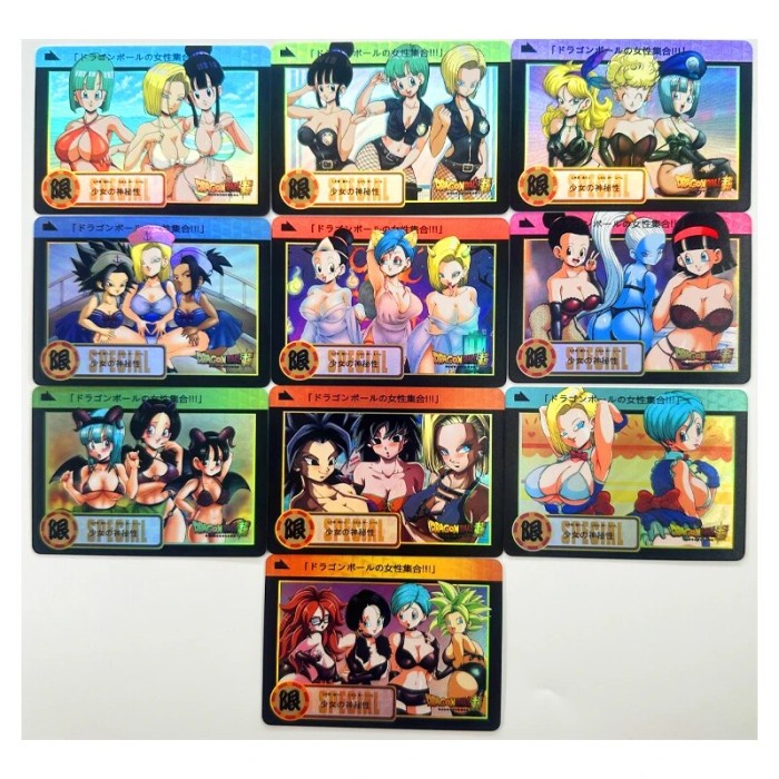 10pcs/set Dragon Ball Z GT Bulma Android 18 ACG Sexy Toys Hobbies