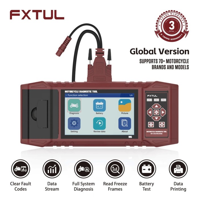 FXTUL M6 Universal Multi-Lingual Motorcycle Diagnostic Machine