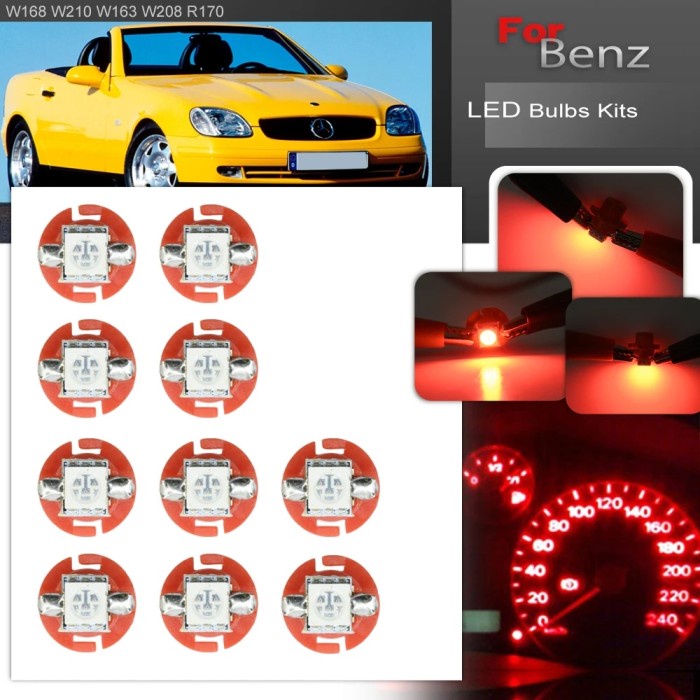 10x T5 B8.4D T10 Led Bulb Instrument Panel Cluster Speedo Dash Lights