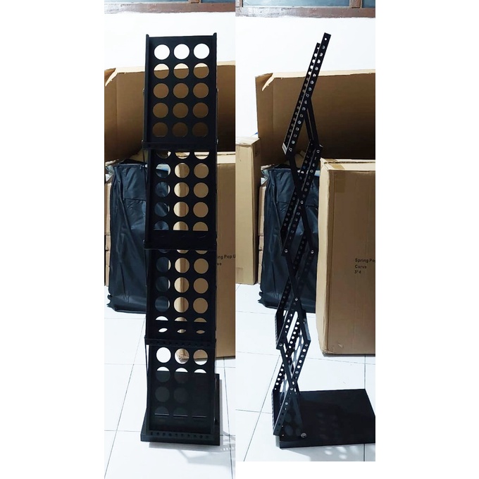 

BARANG TERLARIS rak brosur lipat 4 susun hitam
