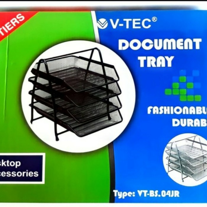 

BARANG TERLARIS Letter Tray / Bak Surat Besi V-Tec 4 Susun VT-BS.04JR