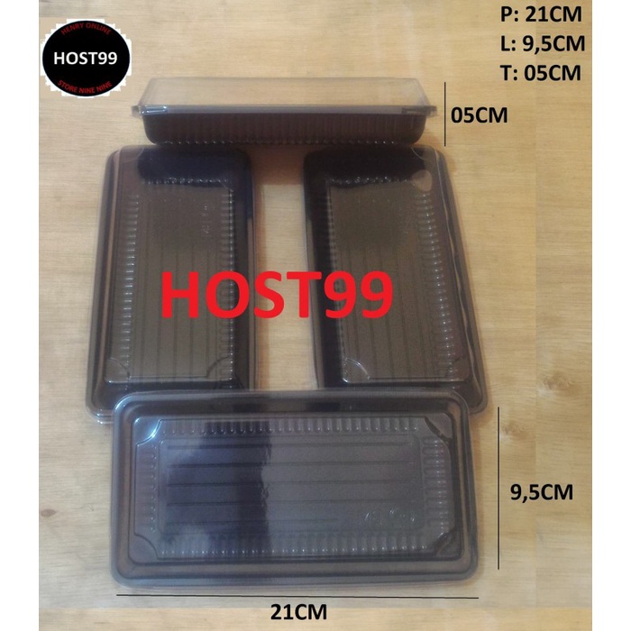 JTTOP" BOX KOTAK MIKA BROWNIES NASI KUE SUSHI COKLAT UK.MEDIUM