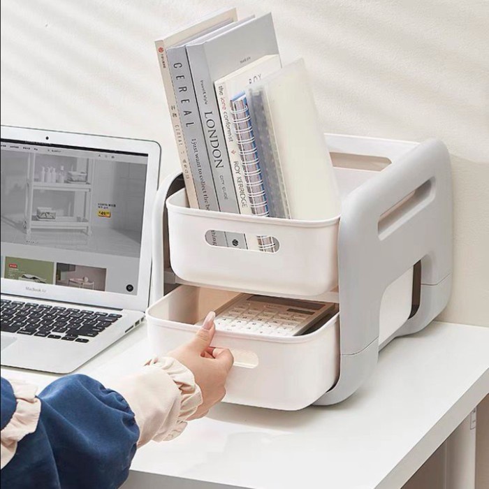 

BARANG TERLARIS Rak Organizer Stationery Rak Penyimpanan Desktop Storage ATK Buku Meja