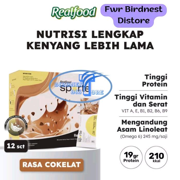 

Realfood Sporte Realmeals Cokelat Sereal Protein BirdS Nest Isi 12 Sachet Best Seller