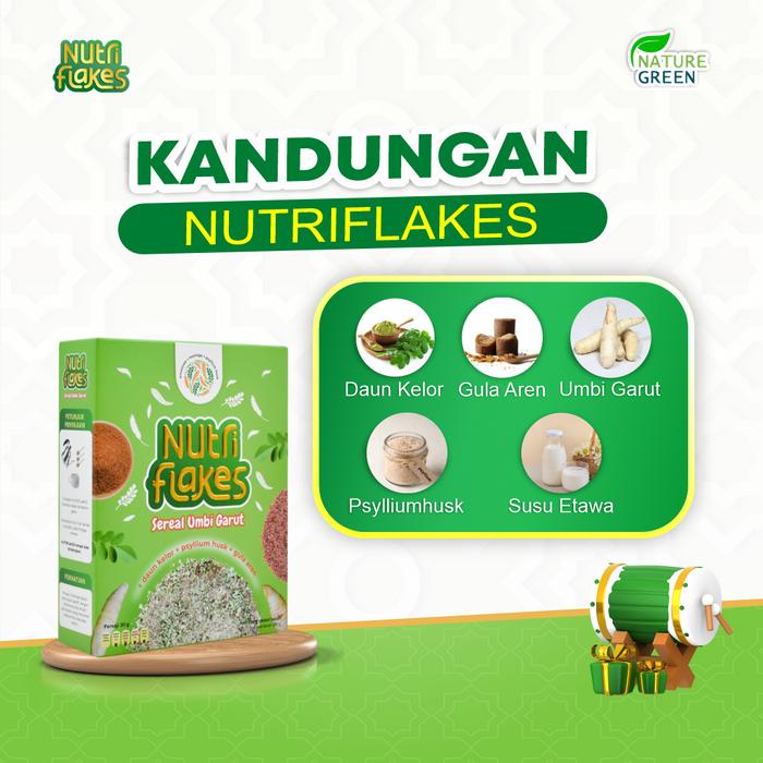 

Paket 1 Box Nutriflakes Original Asli Bpom Dan Halal Mui - Minuman Bubuk/Serbuk Umbi Garut - Bantu