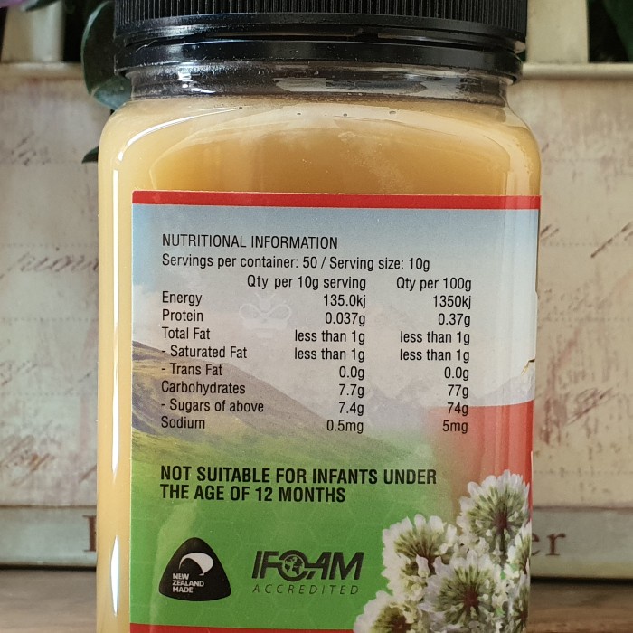 

BARANG TERLARIS 500g, TRANZALPINE ORGANIC MADU WHITE CLOVER HONEY, NEW ZEALAND HONEY