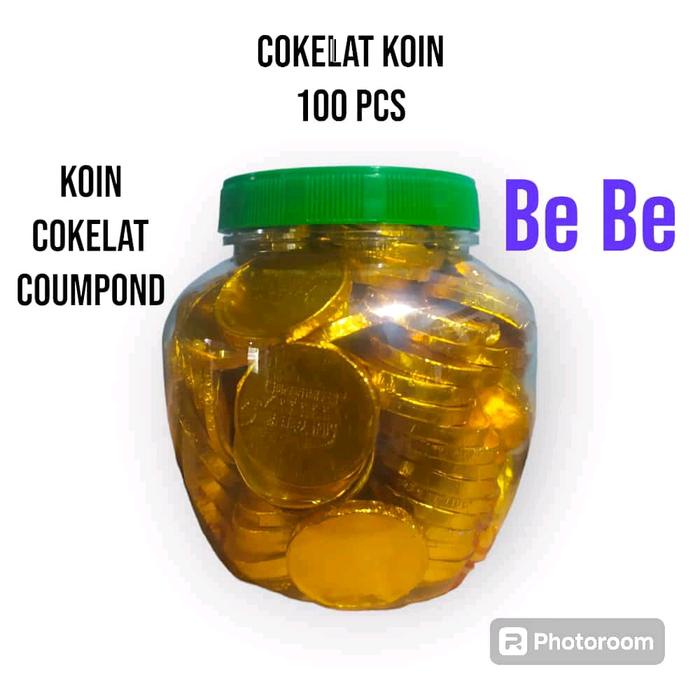 

coklat koint @100pcs- Be bee coklat bentuk coumpond koint per toples cemilan