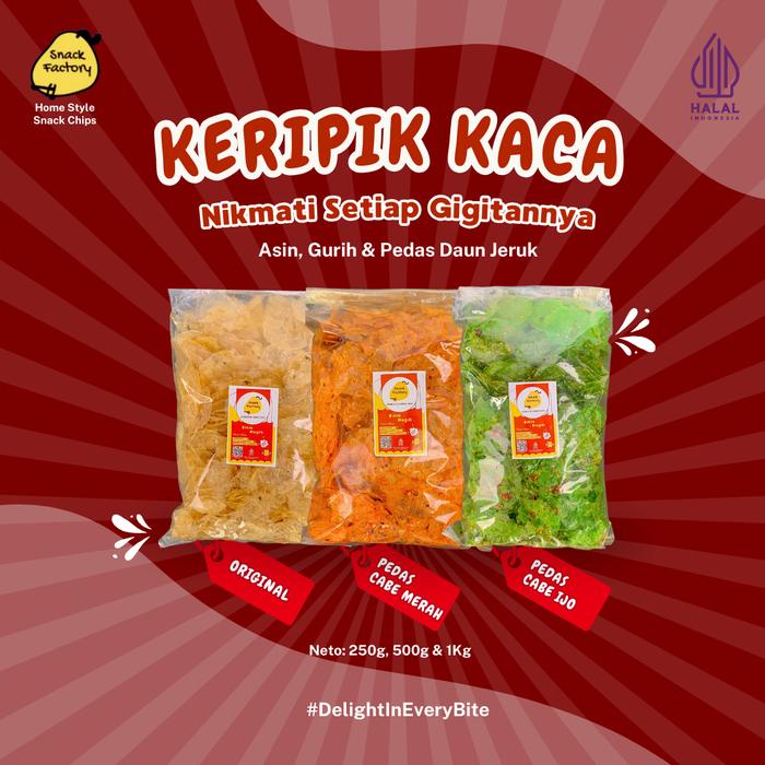

SF Keripik Kaca 250g 500g dan 1Kg Pedas Daun Jeruk Keripik Renyah snack singkong chips kripca kripik