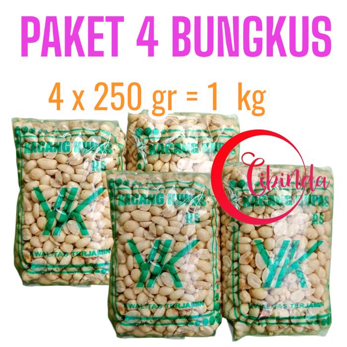 

Paket 4 Bungkus Kacang Kupas Asli Tuban - Berat 1 Bungkus 250 Gram TOTAL 1 KG KACANG - Snacks, Food