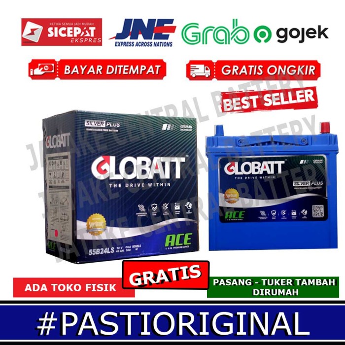 Aki Kering Mobil Honda Civic Crv Hrv Odyysey Mazda 2 Hyundai Avega Ns60Ls 55B24Ls Globatt Ace Mf