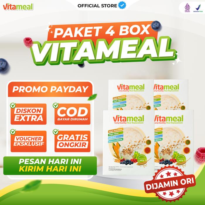 

Diskon [4 Box] Sereal Vitameal Nutrisi Sehat, Pengganti Makan Rendah Gula Membantu Masalah Gula