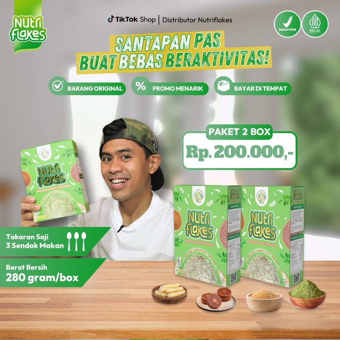 

Promo Nutriflakes Paket 2 Box Cereal Umbi Garut Dengan Susu Oatmeal Granola Packing Aman