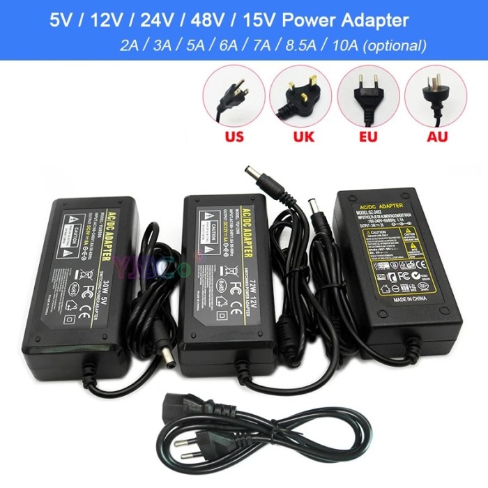 AC100-240V to DC 5V 12V 24V 48V 15V Power Adapter 2A 3A 5A 6A 7A 8.5A