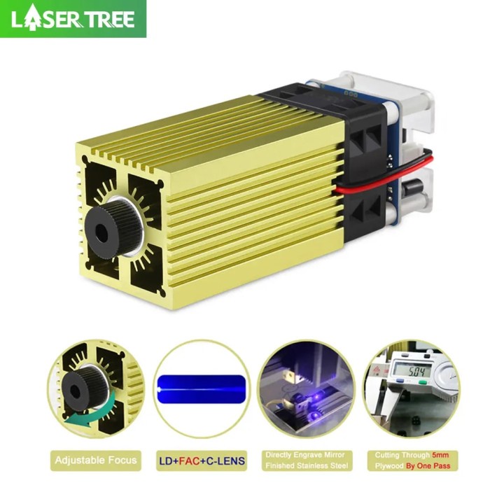 LASER TREE 40W Laser Head 450nm Blue Laser TTL Module for CNC Laser