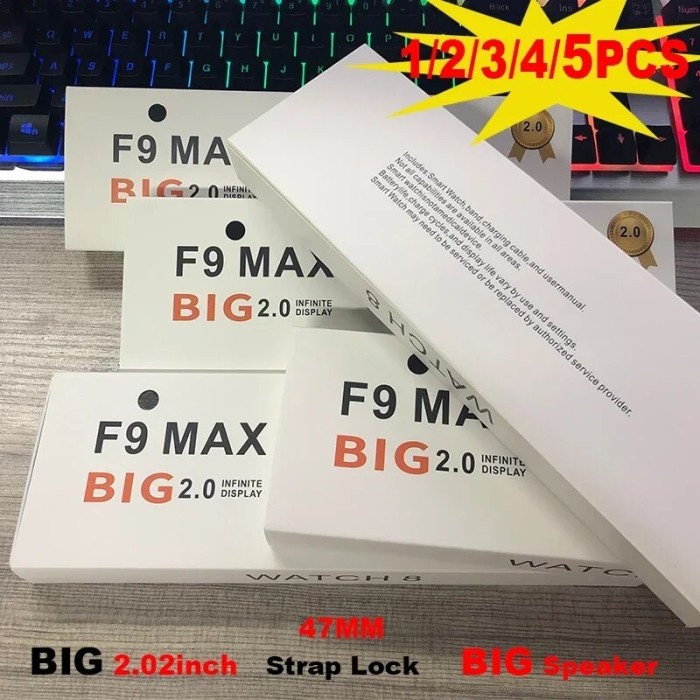 F9 MAX Smart Watch Big 2.0 screen 47mm Wireless Charge Bluetooth Call