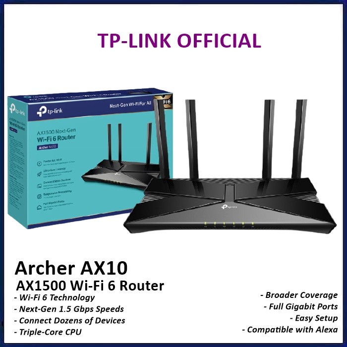 Tp-link Archer AX10 AX1500 WIFI 6 Wireless Router Tplink AX 10 AX 1500