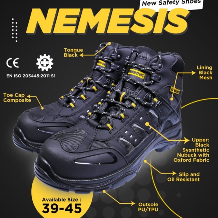 Sepatu Pengaman Krisbow Safety Shoes Prince 6inch Sepatu Safety - Coke