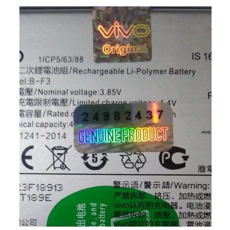 Vivo B-T6 Bt6 Original 100% Genuine Battery Batre Baterai Vivo T1 5G Y75 5G Iqoo Z6 5G Longhe