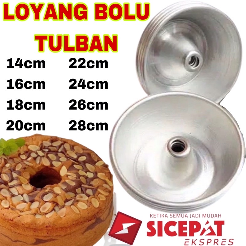 HJK Loyang Kue Bolu Bulat Tulban Bima Press Baking Pan Ukuran 14 cm 16 cm 18 cm 20 cm 22 cm 24 cm 26