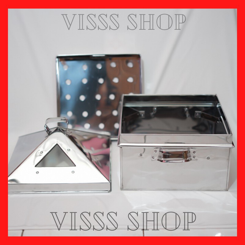 HJK Klakat Kukusan 45cm Stainless Kotak Persegi Dimsum Syomay Bolu Kukus Muffin