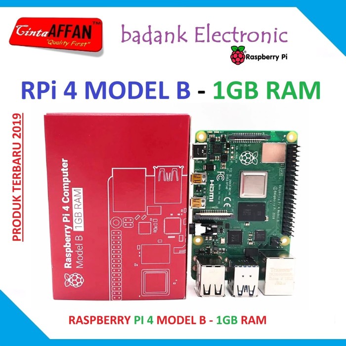 TERMURAH RASPBERRY PI 4 MODEL B - 1GB RAM