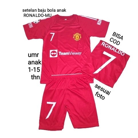 SETELAN BAJU BOLA ANAK RONALDO MU TERLARIS