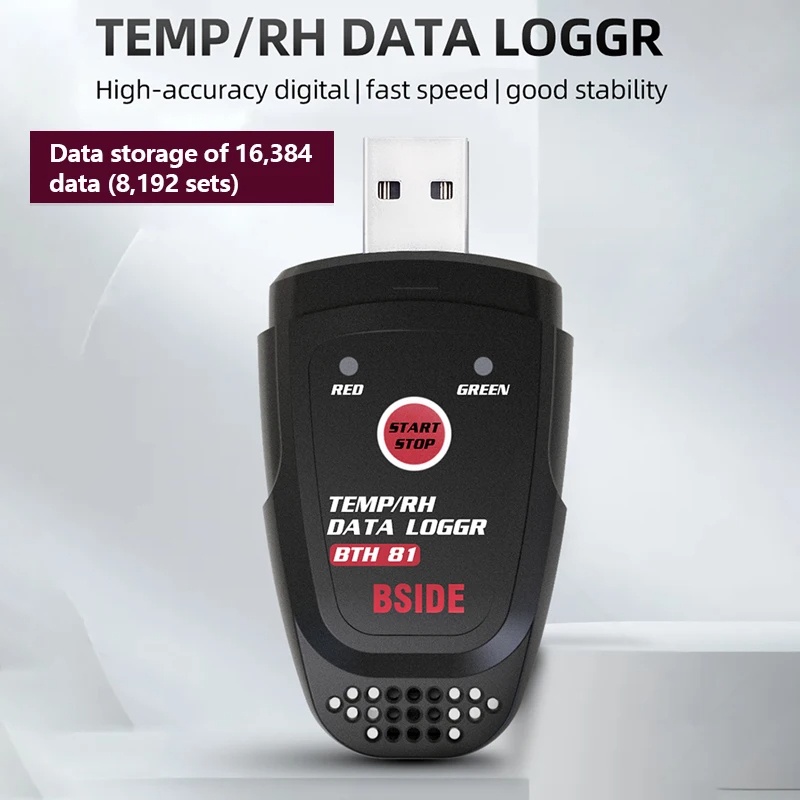 BTH81 Relative Humidity Temperature Recorder Smart Thermo-Hygrometer TEMP/RH Generates PDF Data Logg