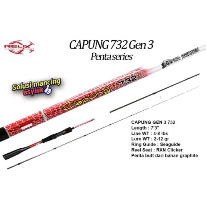 Joran Capung Spiderman 732ul Relix Nusana spinning dan Baitcast ultralight Penta 732