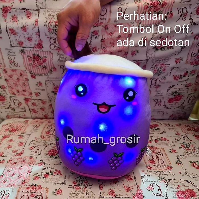 

Boneka Boba Ice Cream Brown Sugar Strawberry Grape Ukuran Jumbo Lampu LED