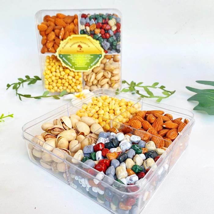 

Snack Kacang Arab Almond Premium 4 IN 1 / Oleh-Oleh Haji Premium Hadiah Toples