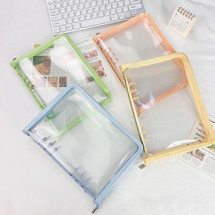 

[tmr] - SHINSDAY A5 A6 Binder Warna Zipper Glitter Transparan Aesthetic