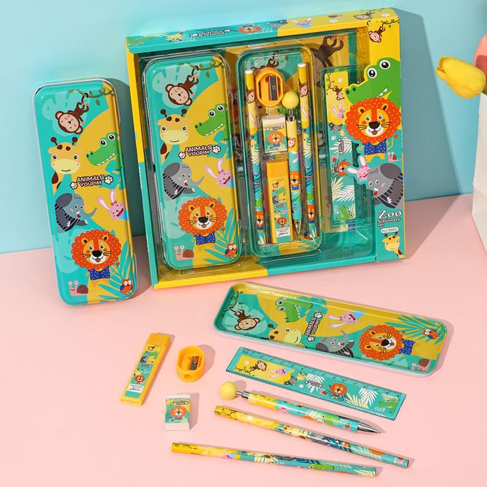

2010 Stationery Set Kotak Pensil Anak Set 7In1 Stationery Alat Tulis Kotak Pensil Karakter Penghapus
