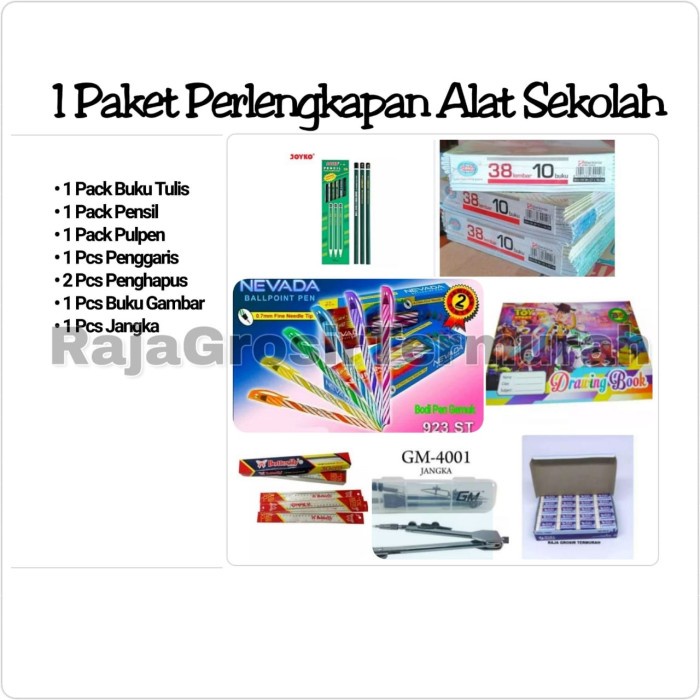 

1 PAKET PERLENGKAPAN ALAT SEKOLAH Kode 455