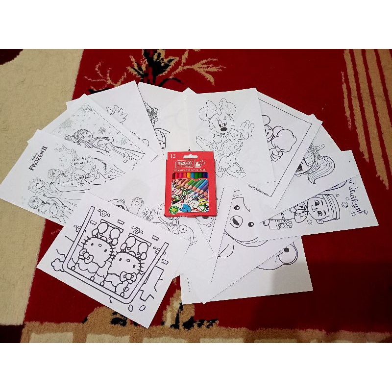 

Unik Kertas Mewarnai Anak Ukuran A5 (50 Lembar/Paket) + Bonus Pensil Warna