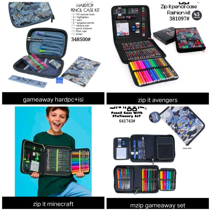 

Smiggle Zip It - Midi Zip Stationery Avengers, Minecraft, Game away Kode 1352