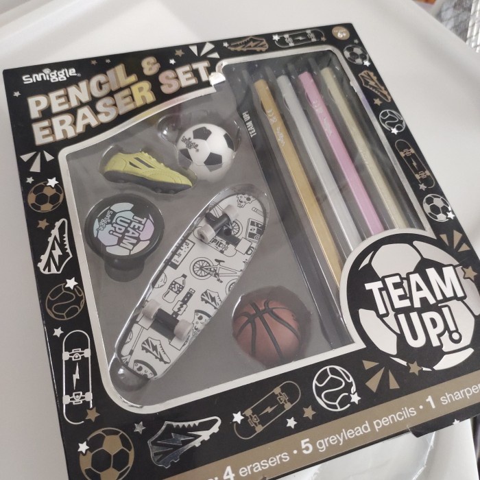 

original SMIGGLE - pencils and eraser team up set - paket pensil penghapus anak laki laki Kode 272
