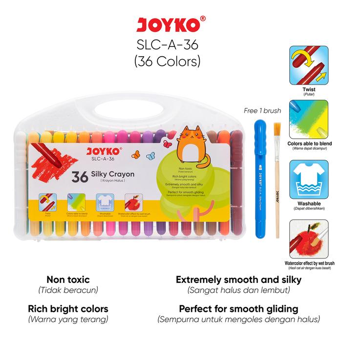 

Joyko Twist Crayon Silky Crayon Oil Pastel 36 Colours / Krayon Joyko Halus Putar Tidak Kotor 36