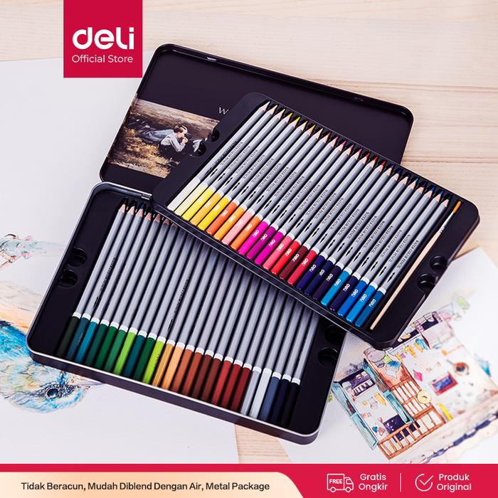 

Deli Pensil Warna 48 Warna PCS tidak beracun, dapat dicuci dan teknologi hybrid 6523 Cat Kayu