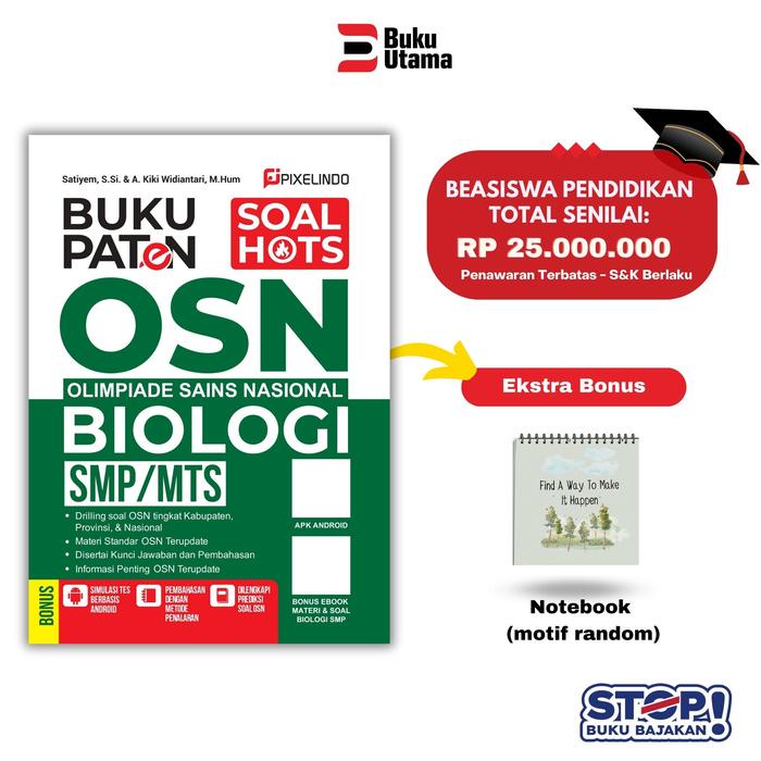 

Buku Paten Olimpiade Sains Nasional Biologi Smp/Mts (Mencakup Materi, Latihan Soal, Pembahasan Dan