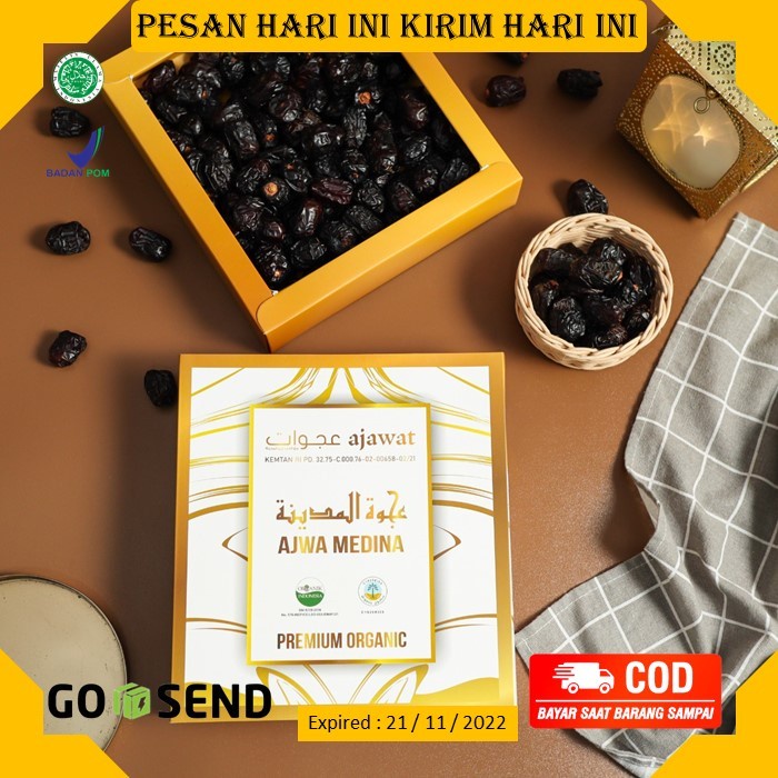 

Kurma Ajwa Madinah Ajawat Asli Kurma Nabi Premium Organic 1 Kg BPOM