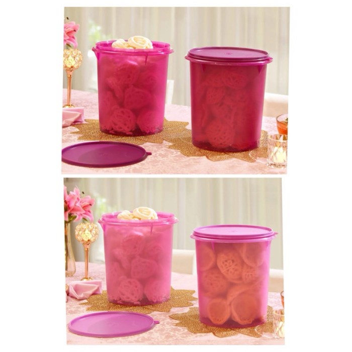 Toples krupuk tupperware Giant canister 8,4ltr corak flower